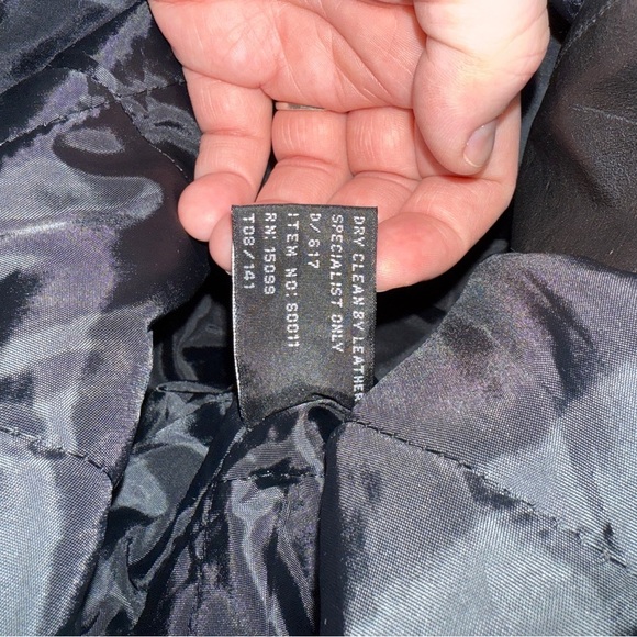 Vintage 80s Middlebrook Park Black Leather Cheetah Leopard Trench Jacket XL - Picture 3 of 9